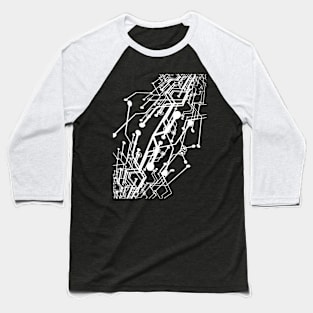 Digital Signals Graphic Typography White Design Baseball T-Shirt